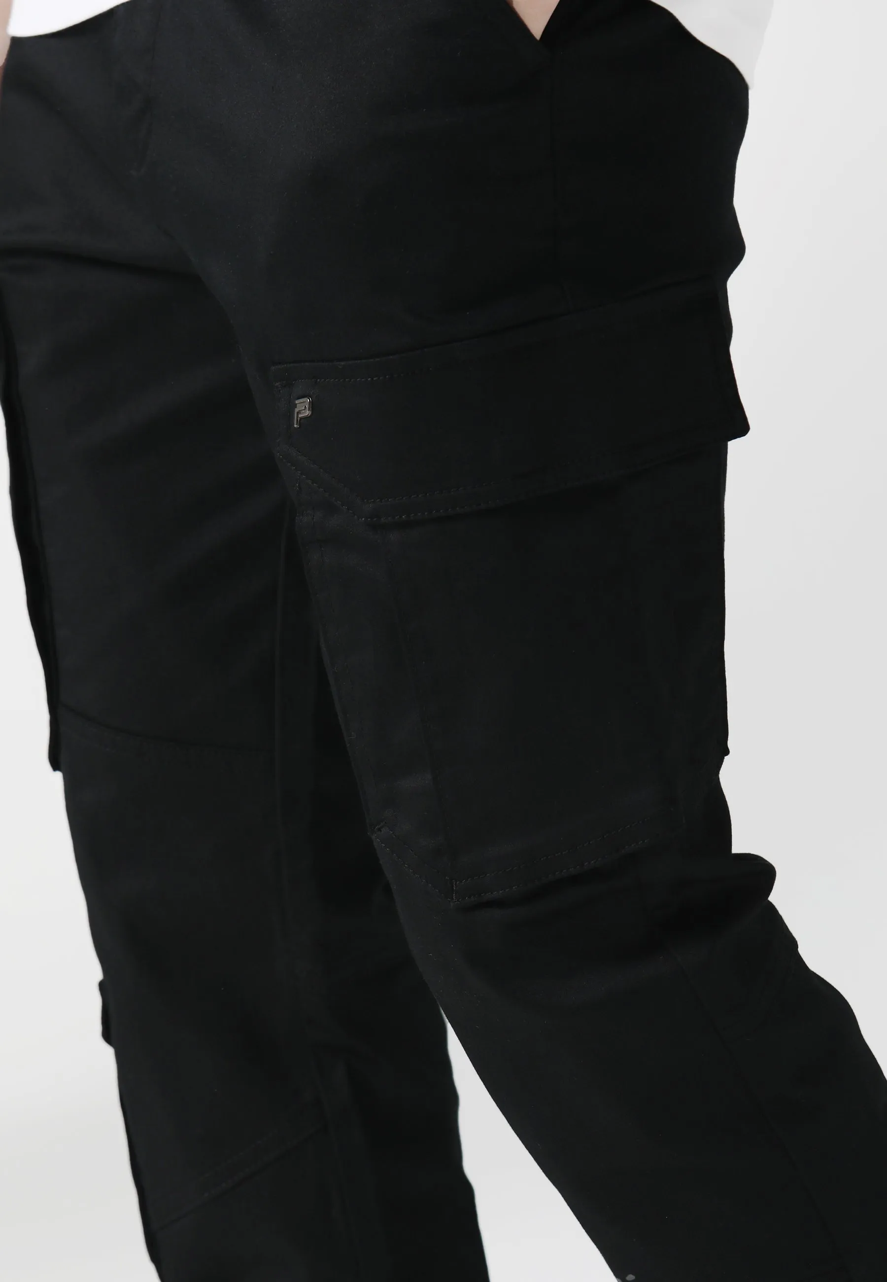 Carico Black Cargo Pants Organic Cotton Blend