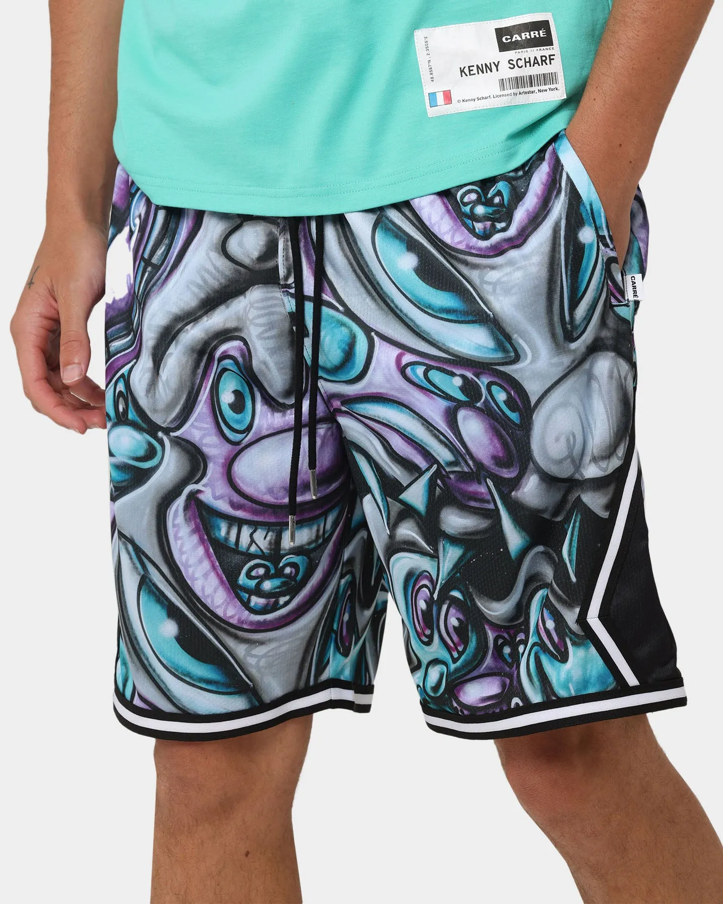 Carr?? X Kenny Scharf Krunch Time Ball Shorts Black Seamless construction