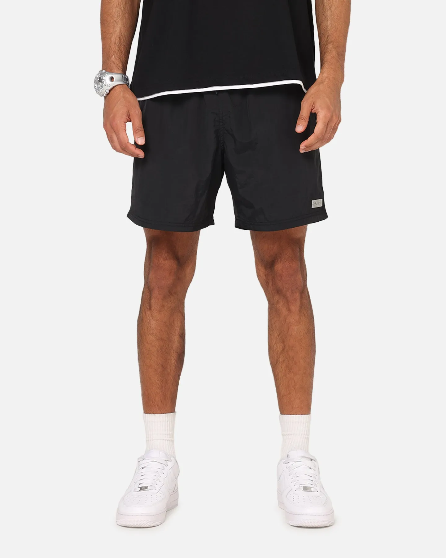 No Slip Waistband QuickDryTechnology Carre Classic Nylon Shorts Black