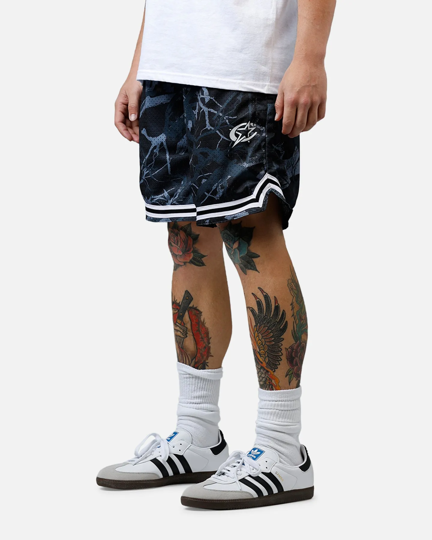 Basic Look Soft Texture Carre Outlaw Mesh Shorts Black Real Tree