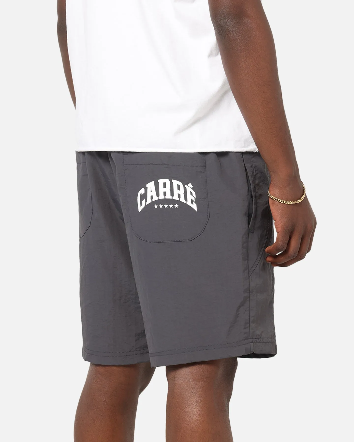 Carre Panelled Nylon Shorts Black Comfortable Wear Eco-friendly