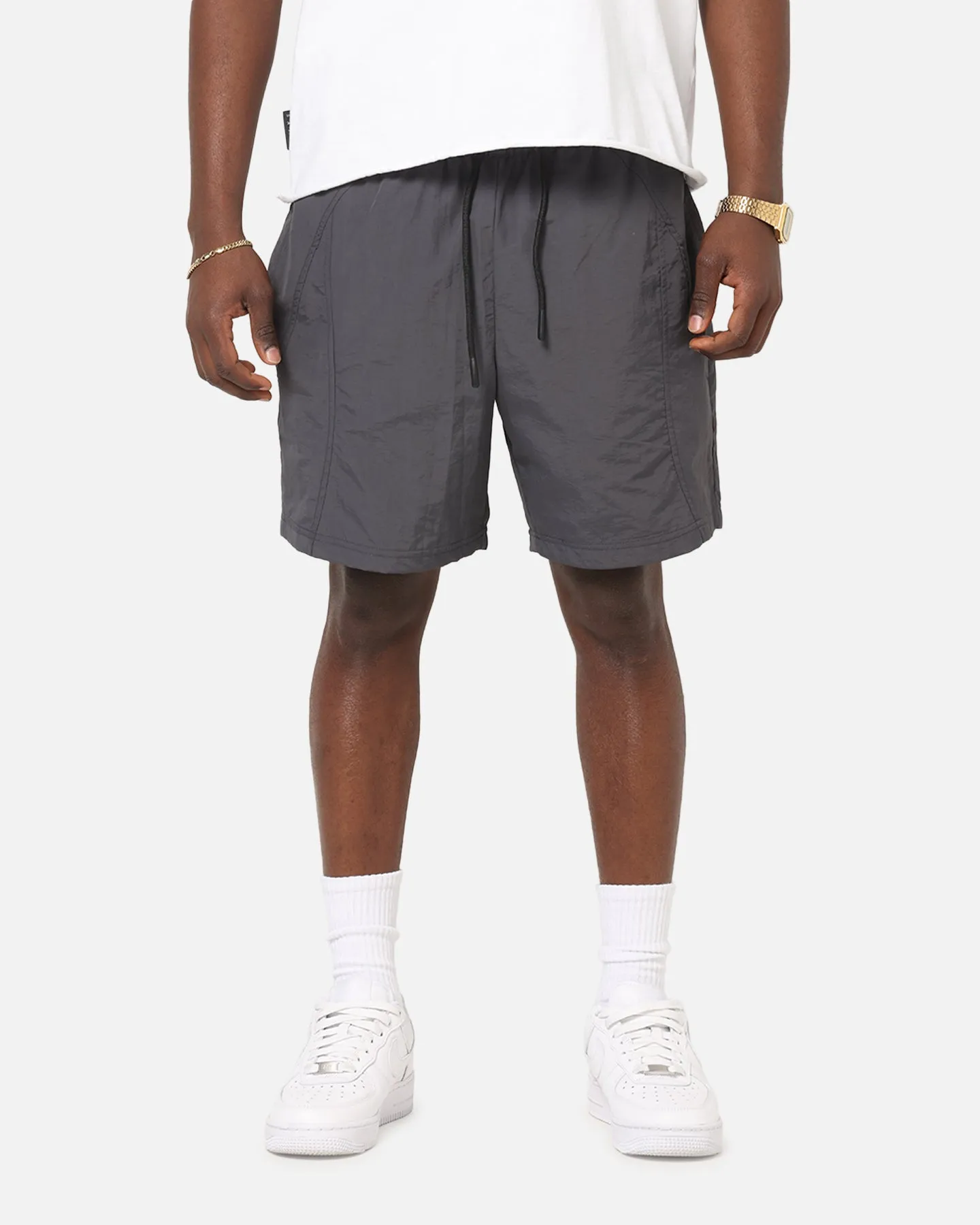 Carre Panelled Nylon Shorts Black Sporty Comfort Fit Breathable Performance