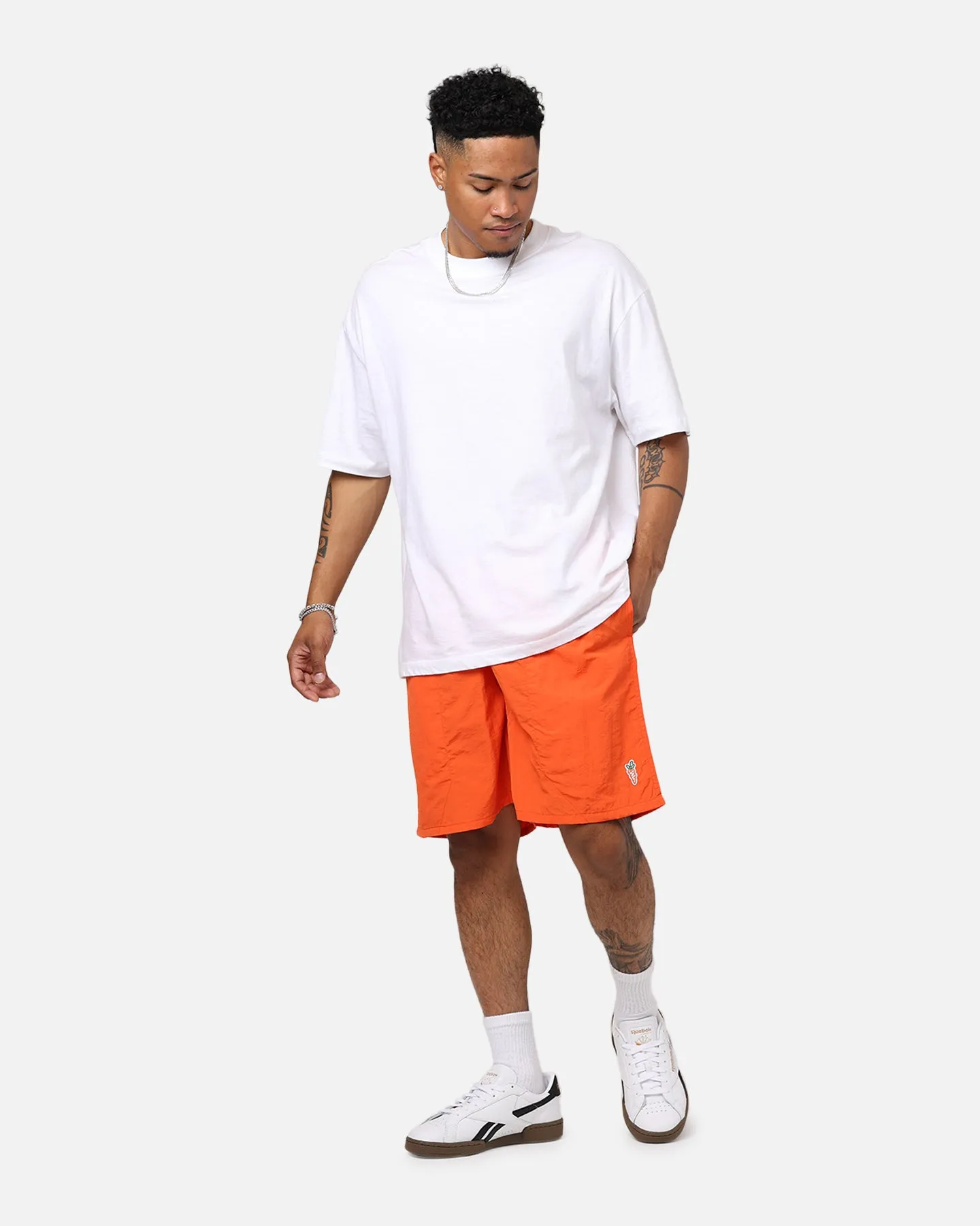 Carrots By Anwar Stem Nylon Shorts Orange Contemporary Cut