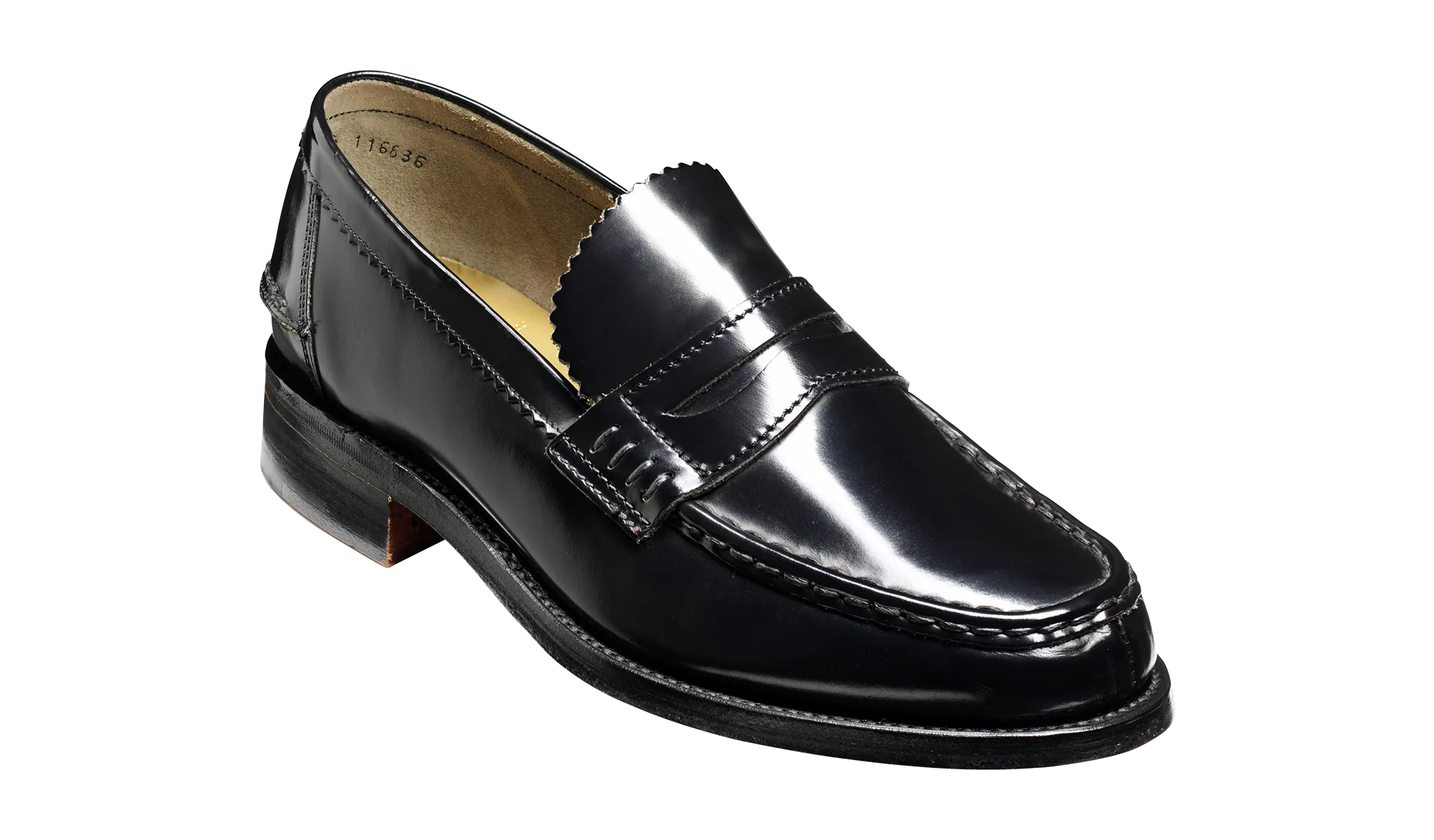 Caruso - Black Hi-Shine - Penny Loafer Shoe Way True