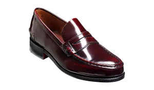 Caruso - Burgundy Hi-Shine - Penny Loafer Shoe Bridge Path Office Look