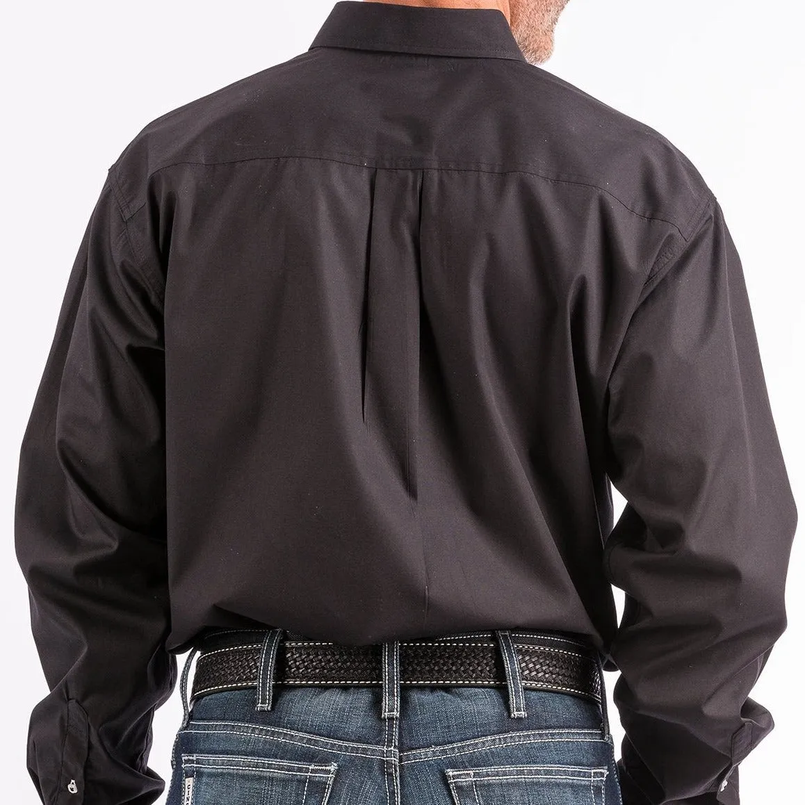 Cinch Men's Classic Fit Solid Western Button Down Shirt in Black Non Toxic Printing