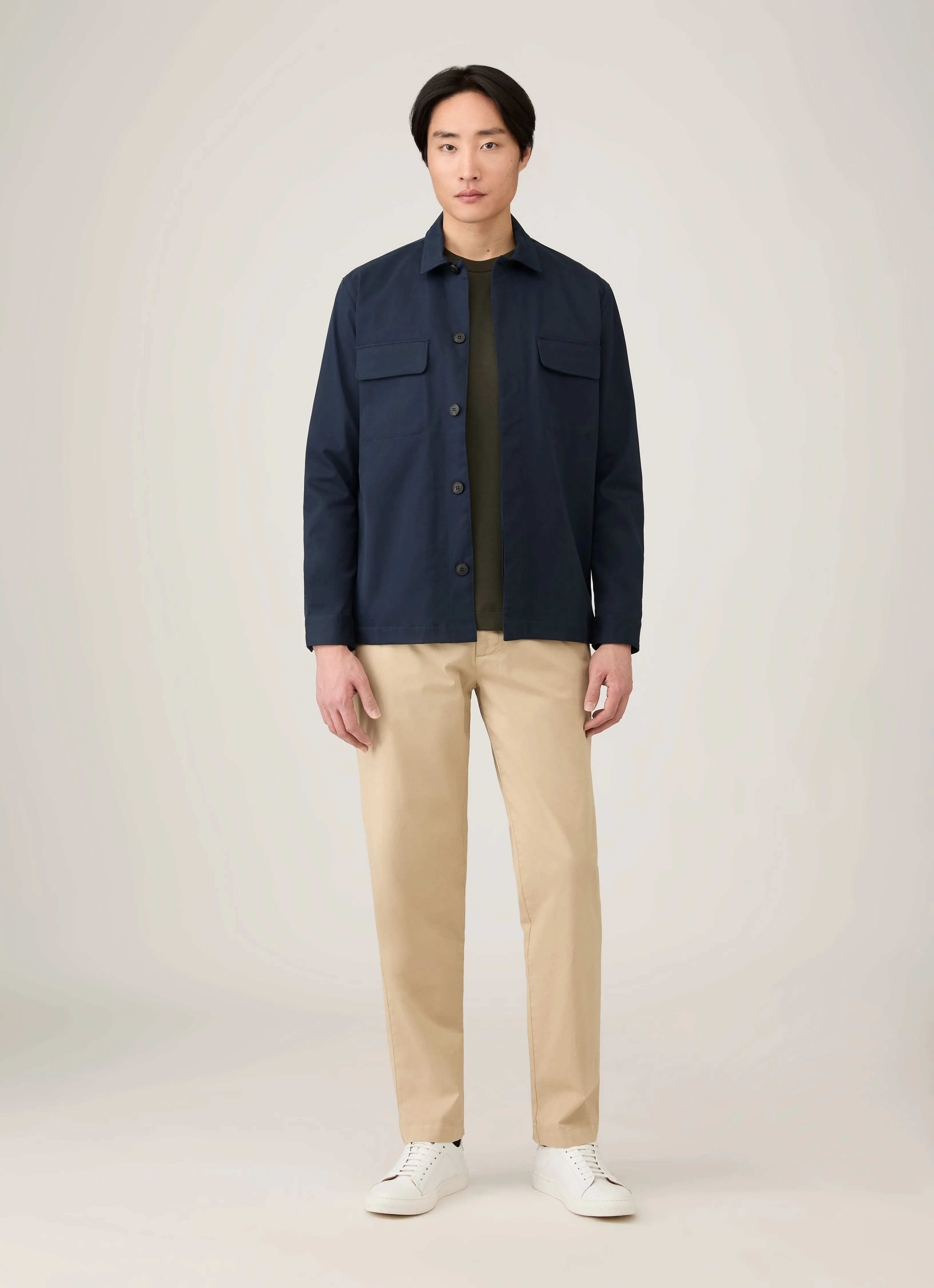 Sporty Look Men's Long Sleeve Heavyweight T-shirt in Dark Green