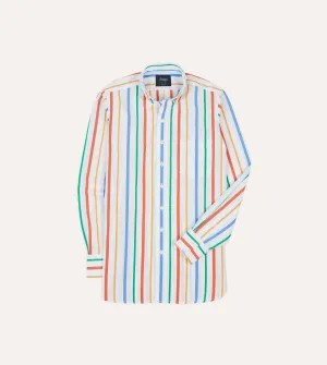 Modern Style Trend Multi Stripe Poplin Button-Down Shirt