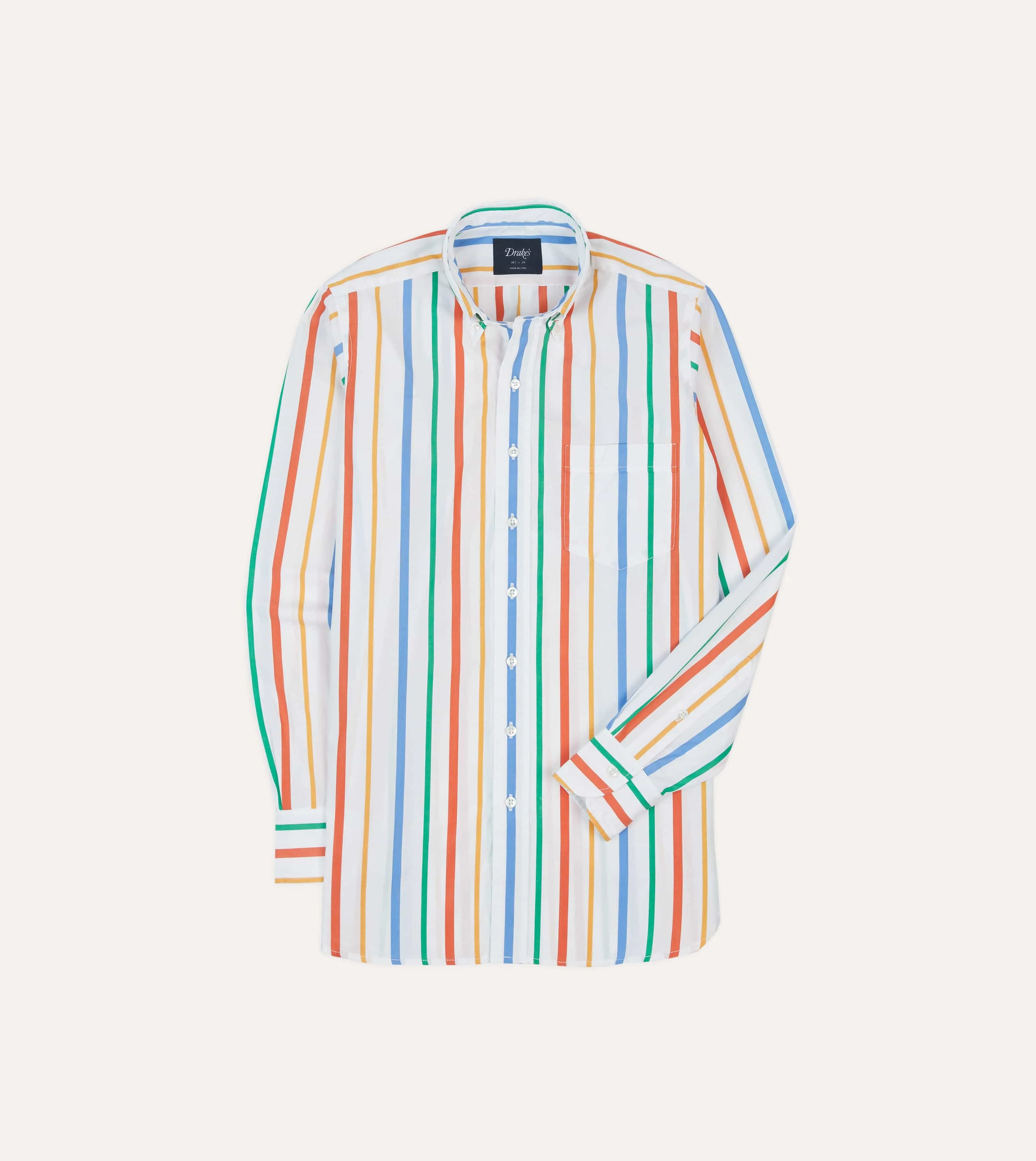 Modern Style Trend Multi Stripe Poplin Button-Down Shirt