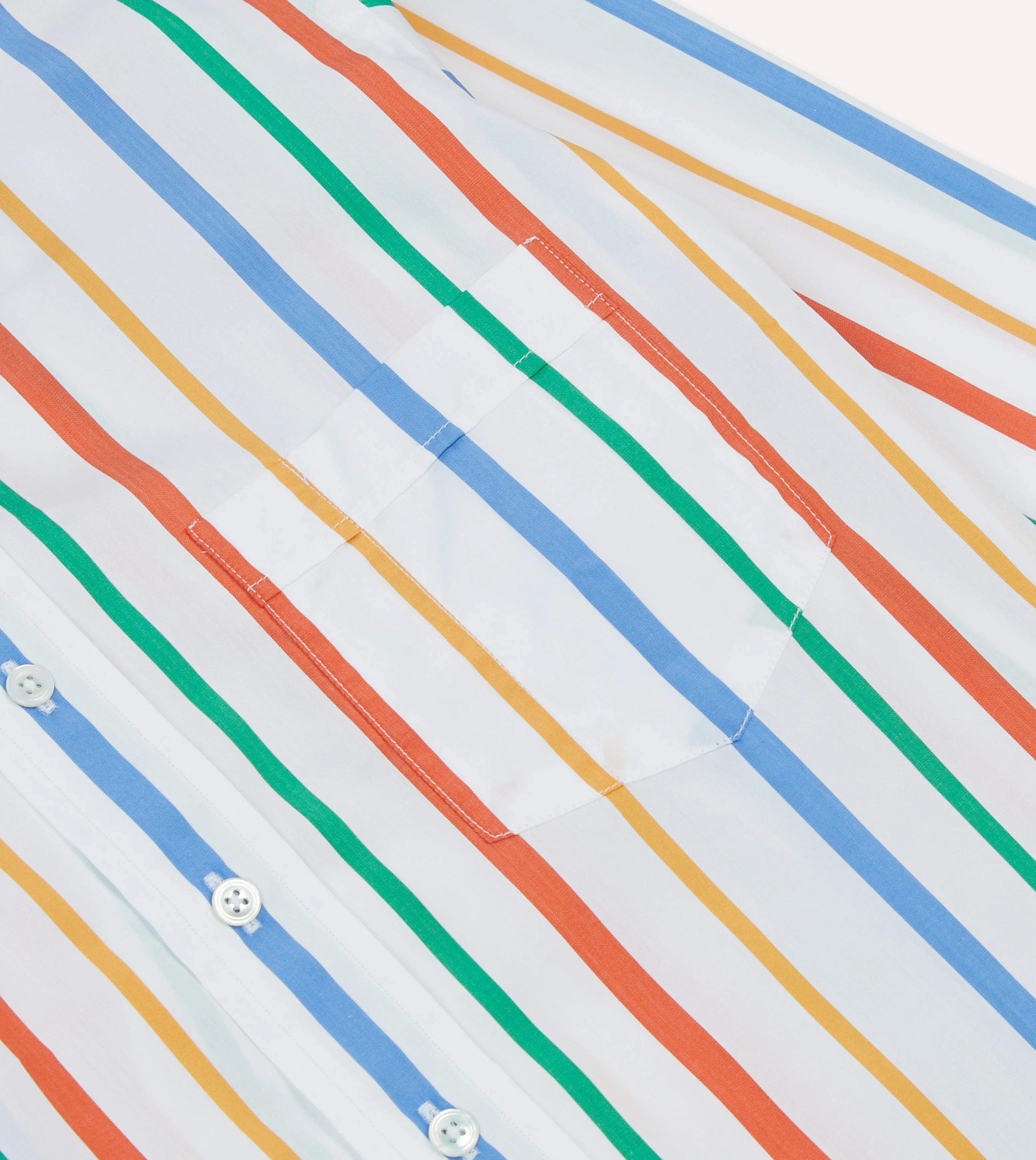 Multi Stripe Poplin Button-Down Shirt Casual Performance Fit ReinforcedNeckline