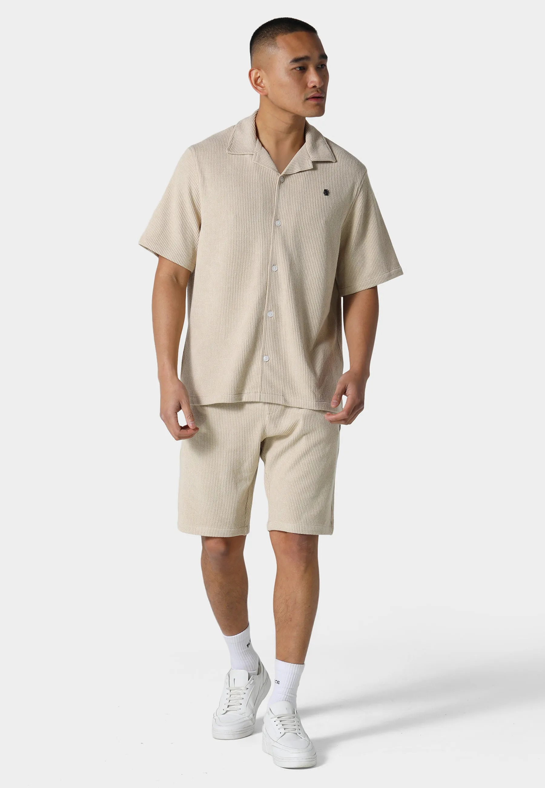 Moko Pastel Camel Jog Shorts Athletic Look Versatile Design