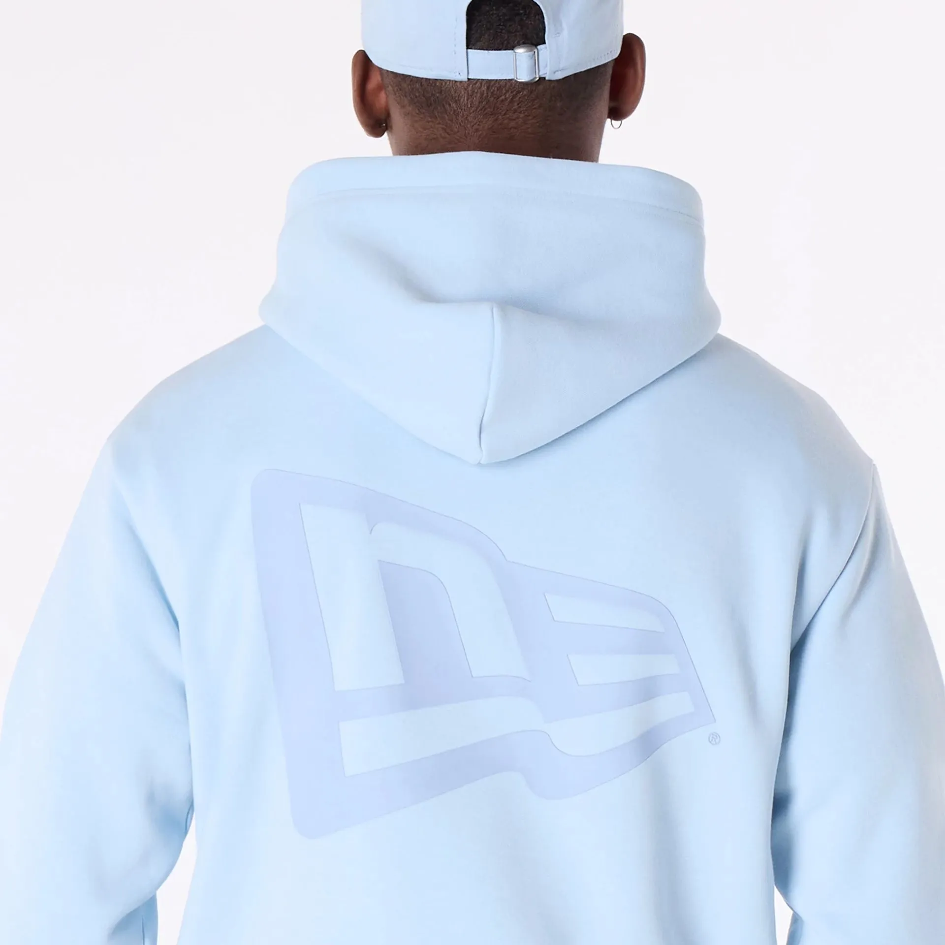 New Era Flag Pastel Blue Oversized Pullover Hoodie Street Relaxed Layer Up
