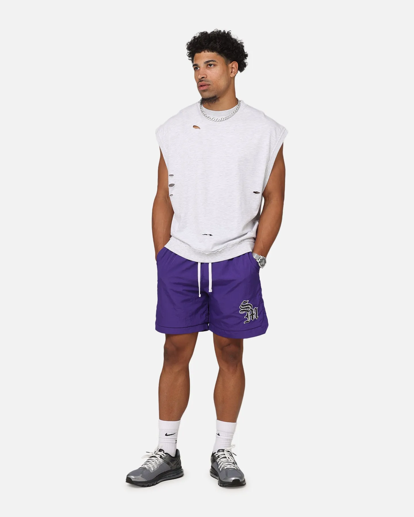 Saint Morta Gothic Monogram Nylon Shorts Purple transportation industry Outdoor Days