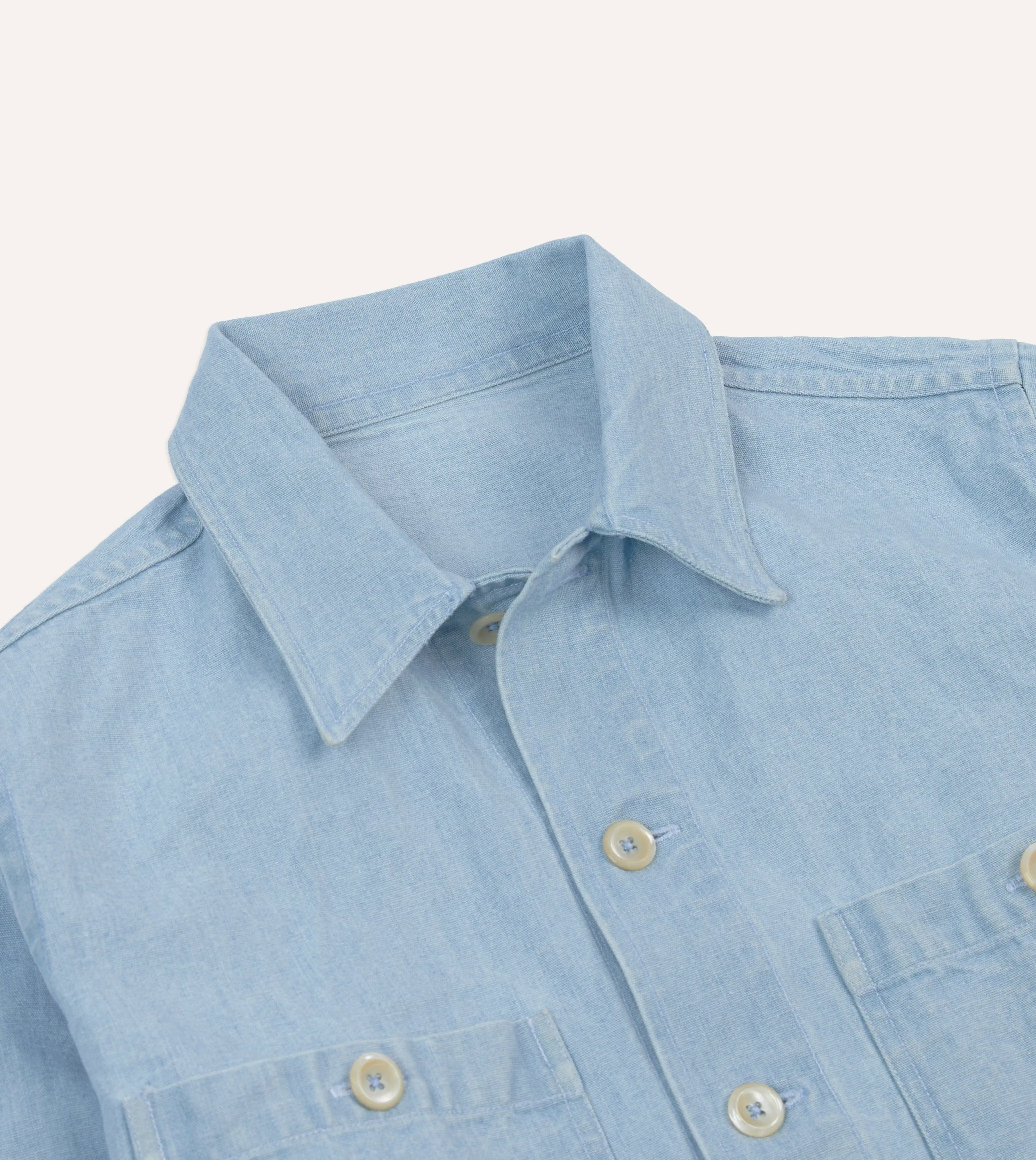 High-End Quality shopping Bleach Wash Denim Field Shirt