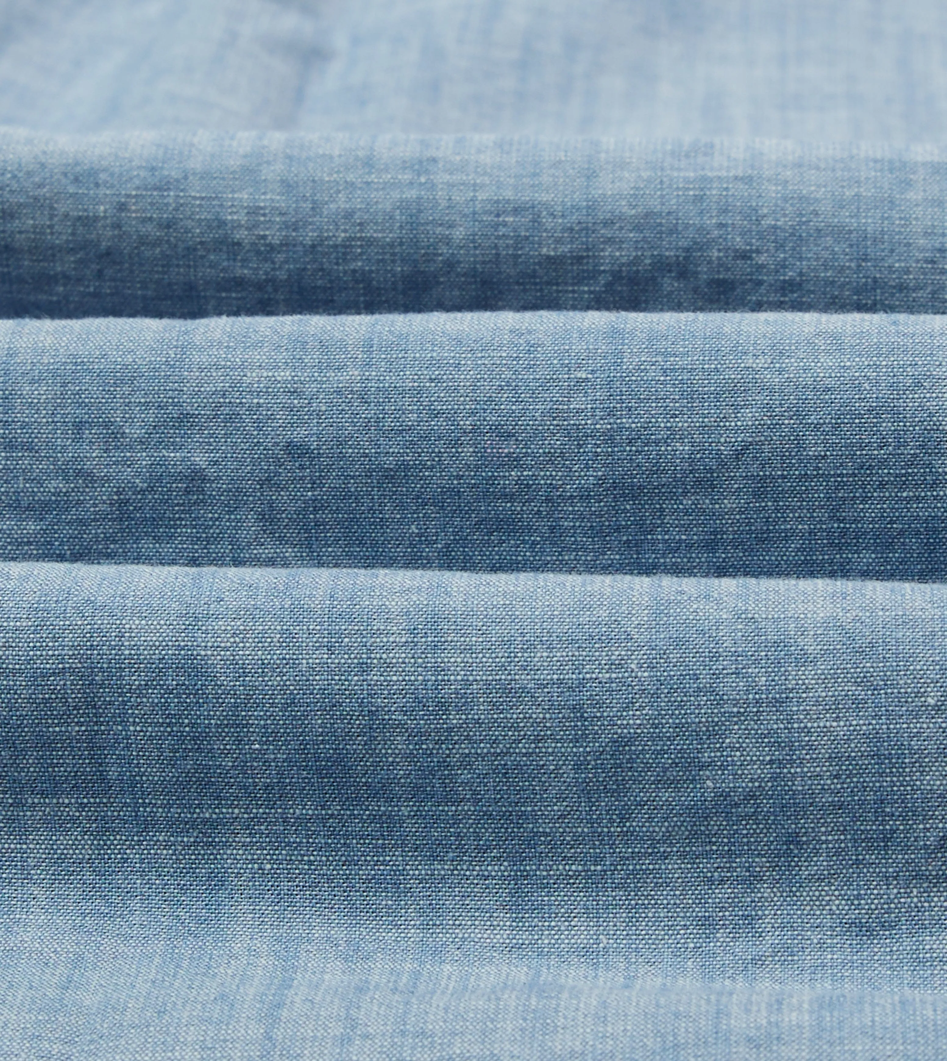 Chambray Cotton Mandarin Collar Shirt Sporty Layer OdorResistant Fabric