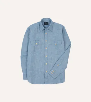 Weekend Comfort Wear Sporty Vibe Chambray Two-Pocket Western Shirt