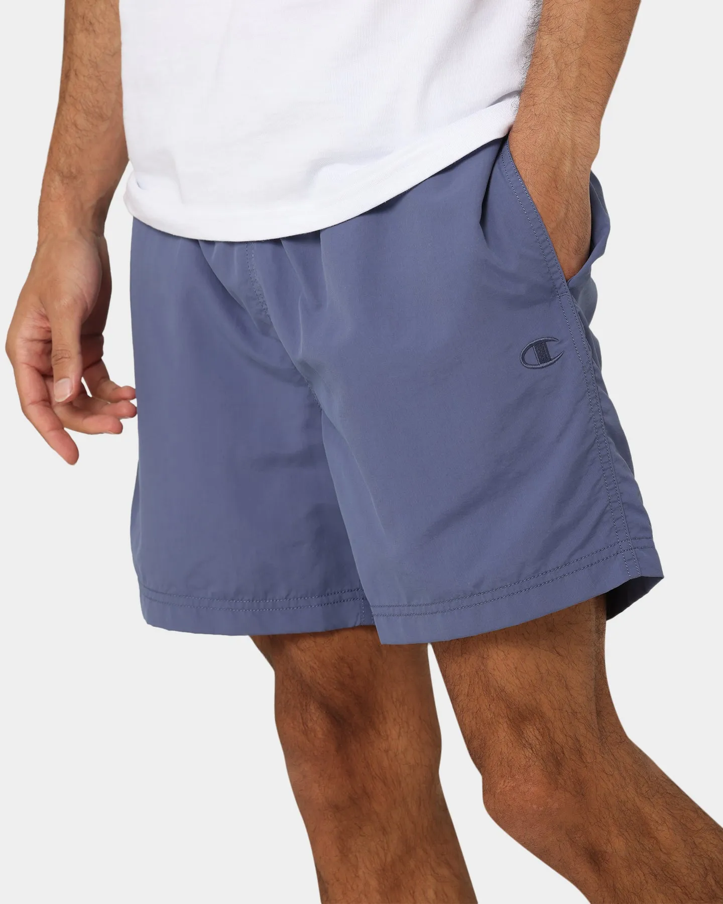 No Cling Champion Rebound Nylon Shorts Dazed Blue