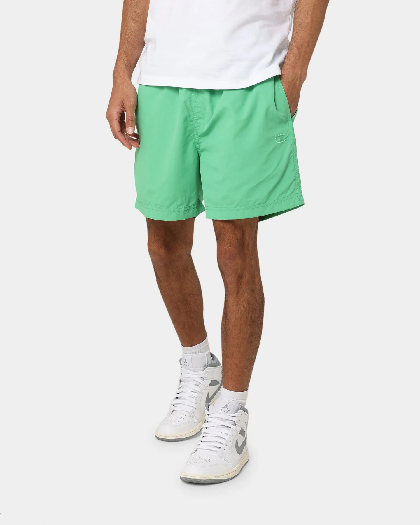 Champion Rebound Nylon Shorts Green Crisp Casual Look Sporty Style