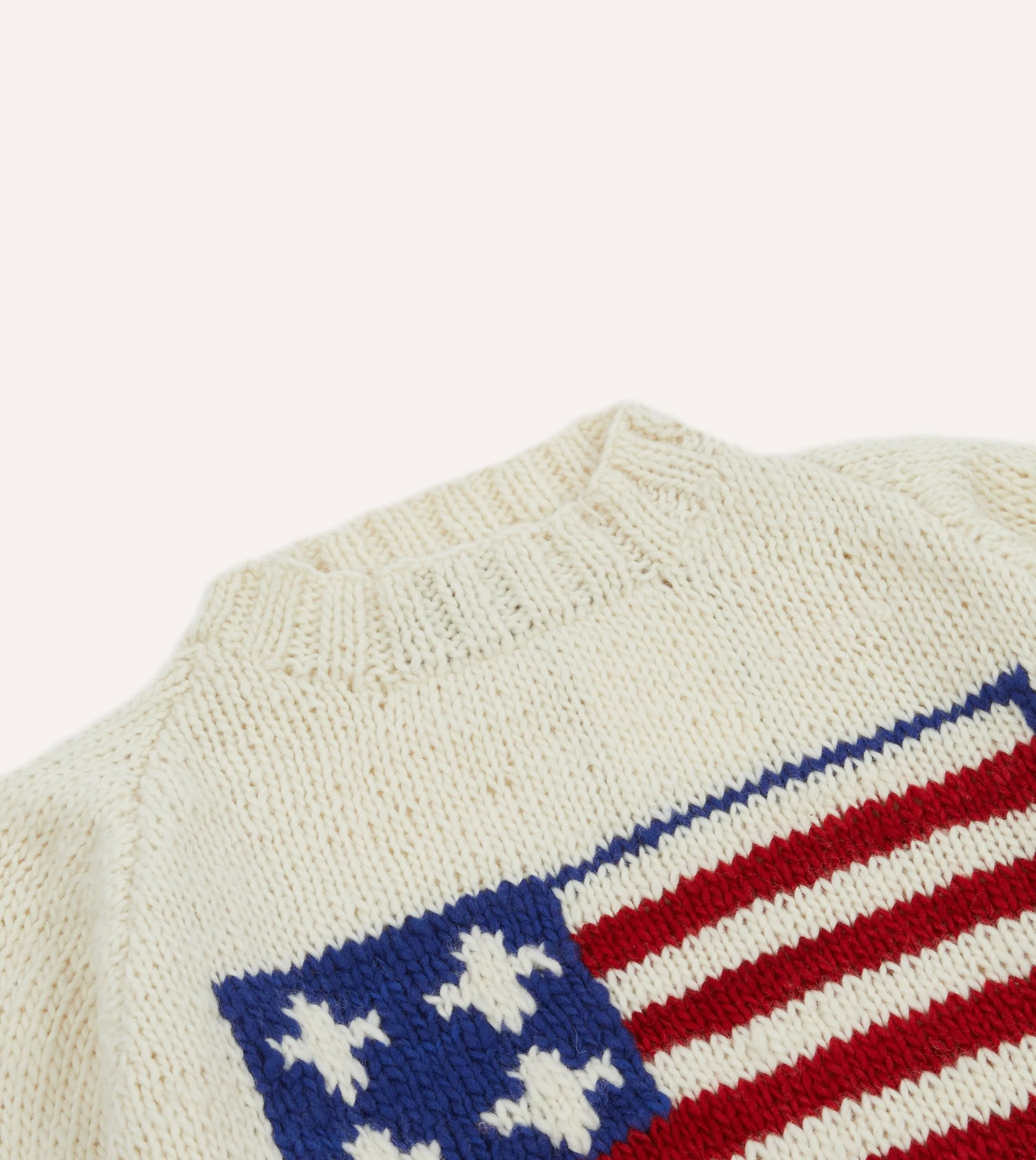 Chamula for Drake's Ecru Flag Merino Jumper Perfect Layer Unisex Appeal