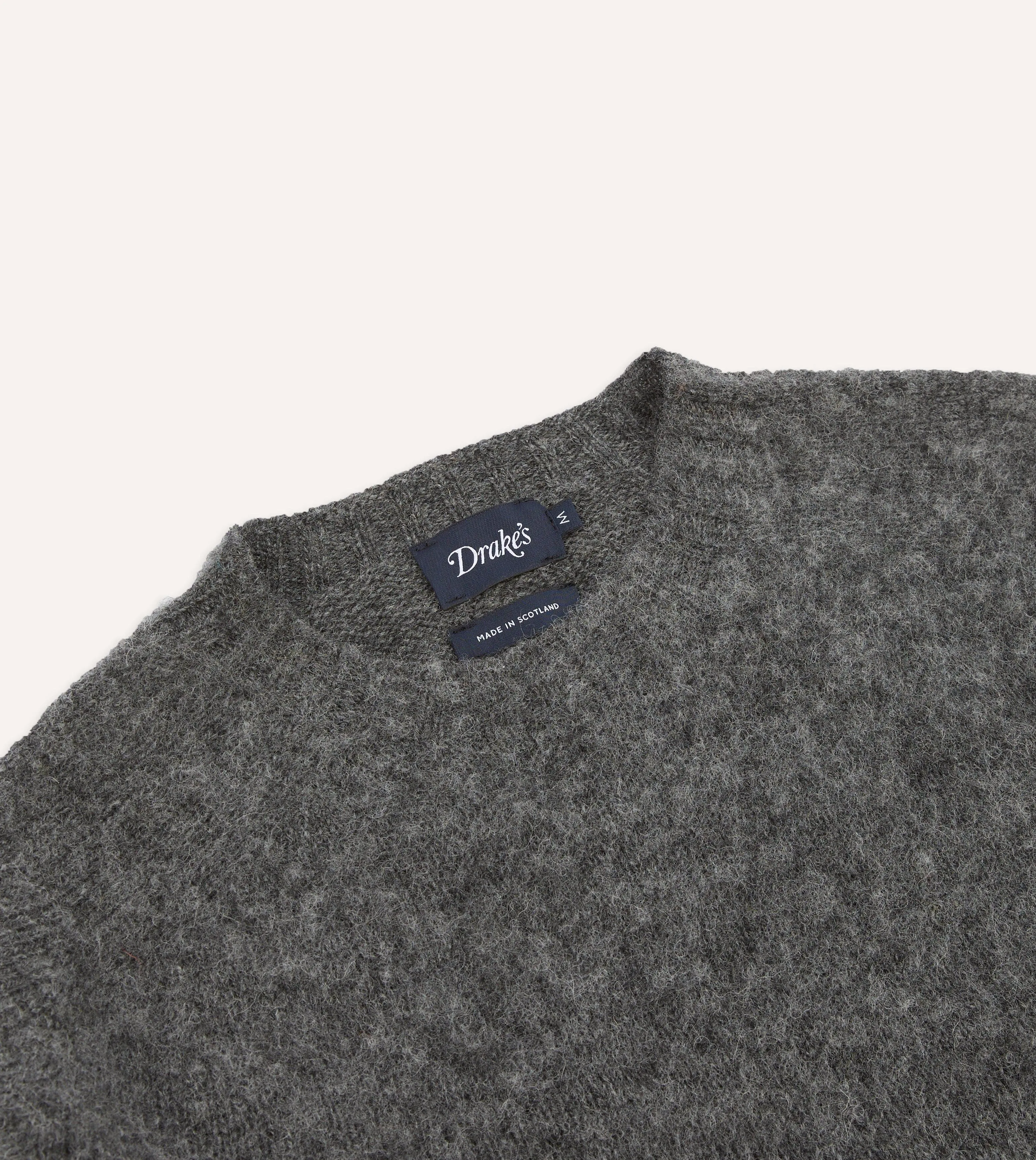 Weekend Outfit Low Key Charcoal Brushed Shetland Crew Neck Jumper