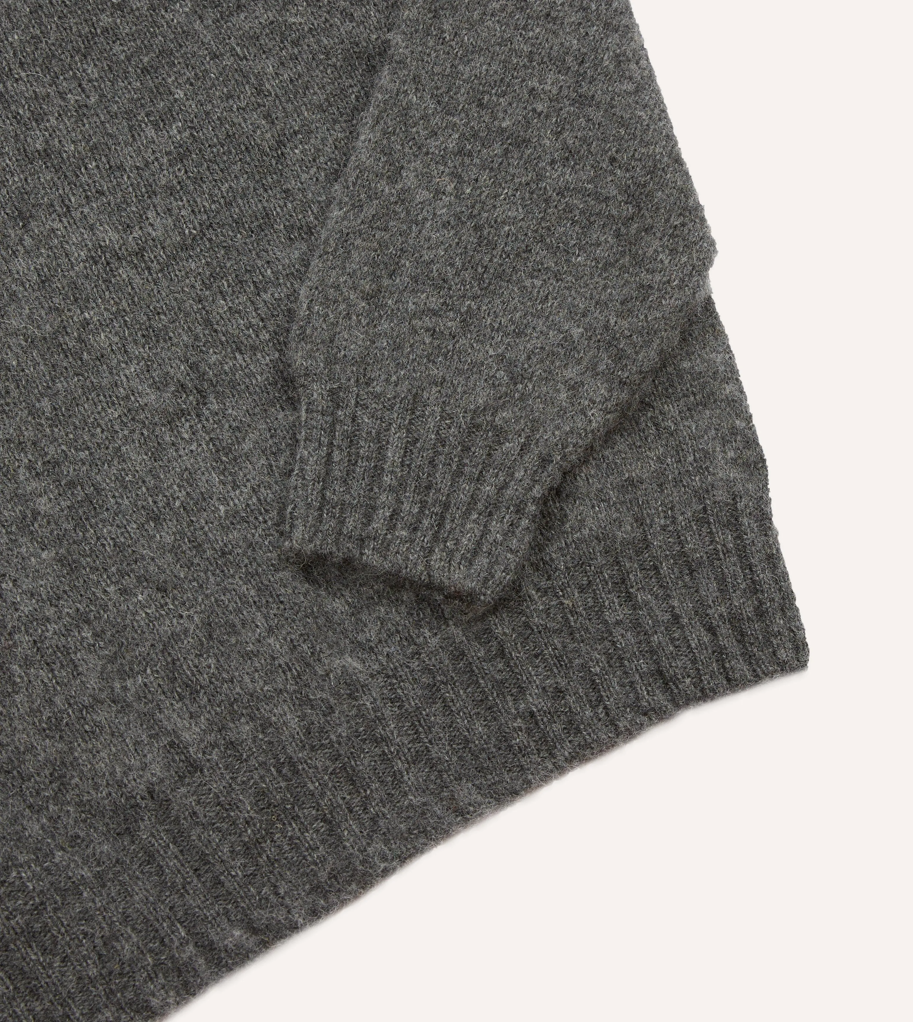 Simple Piece Charcoal Brushed Shetland Crew Neck Jumper