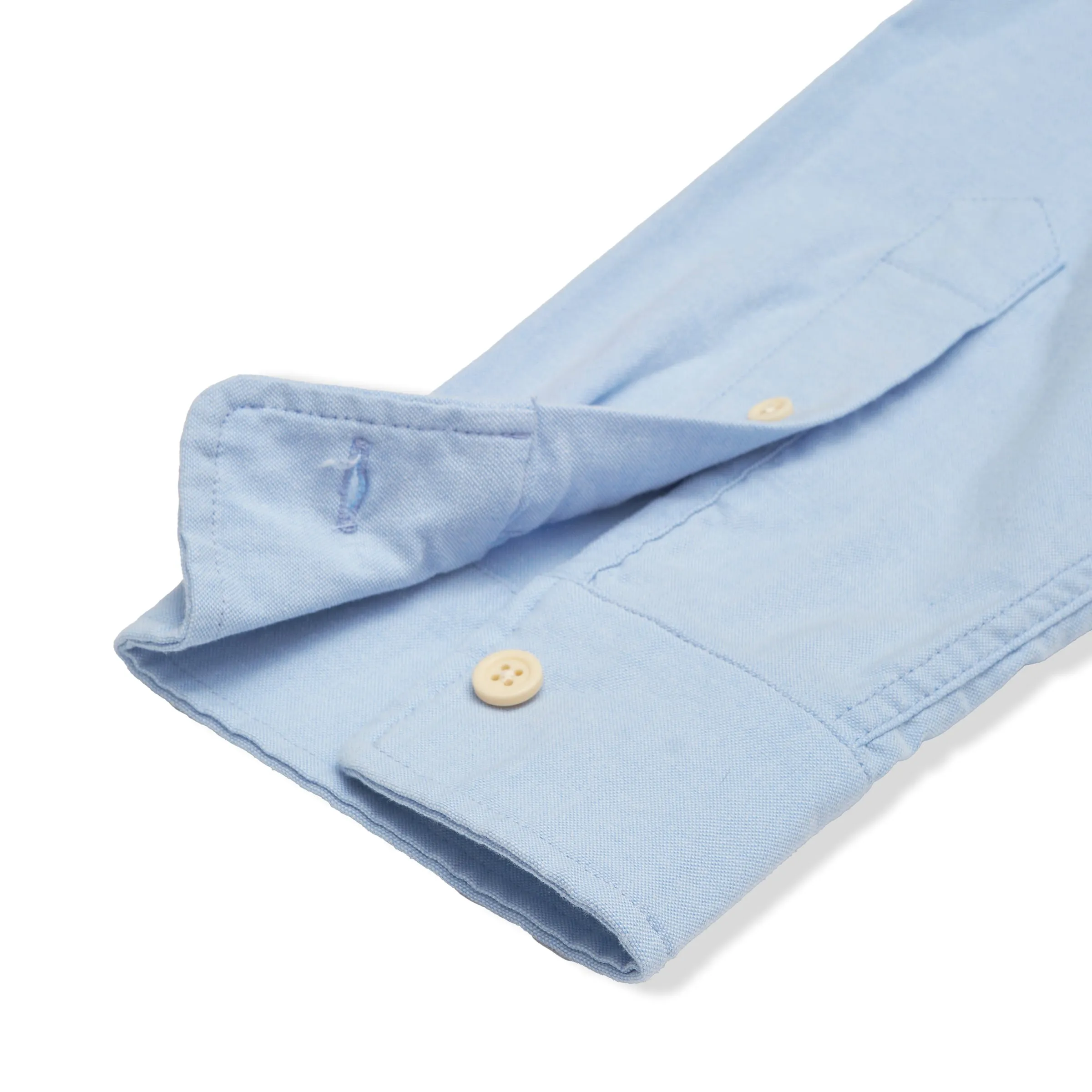 Charles Stretch Oxford Shirt - Light Blue Weekend Comfort Wear LayeredSleeveConstruction