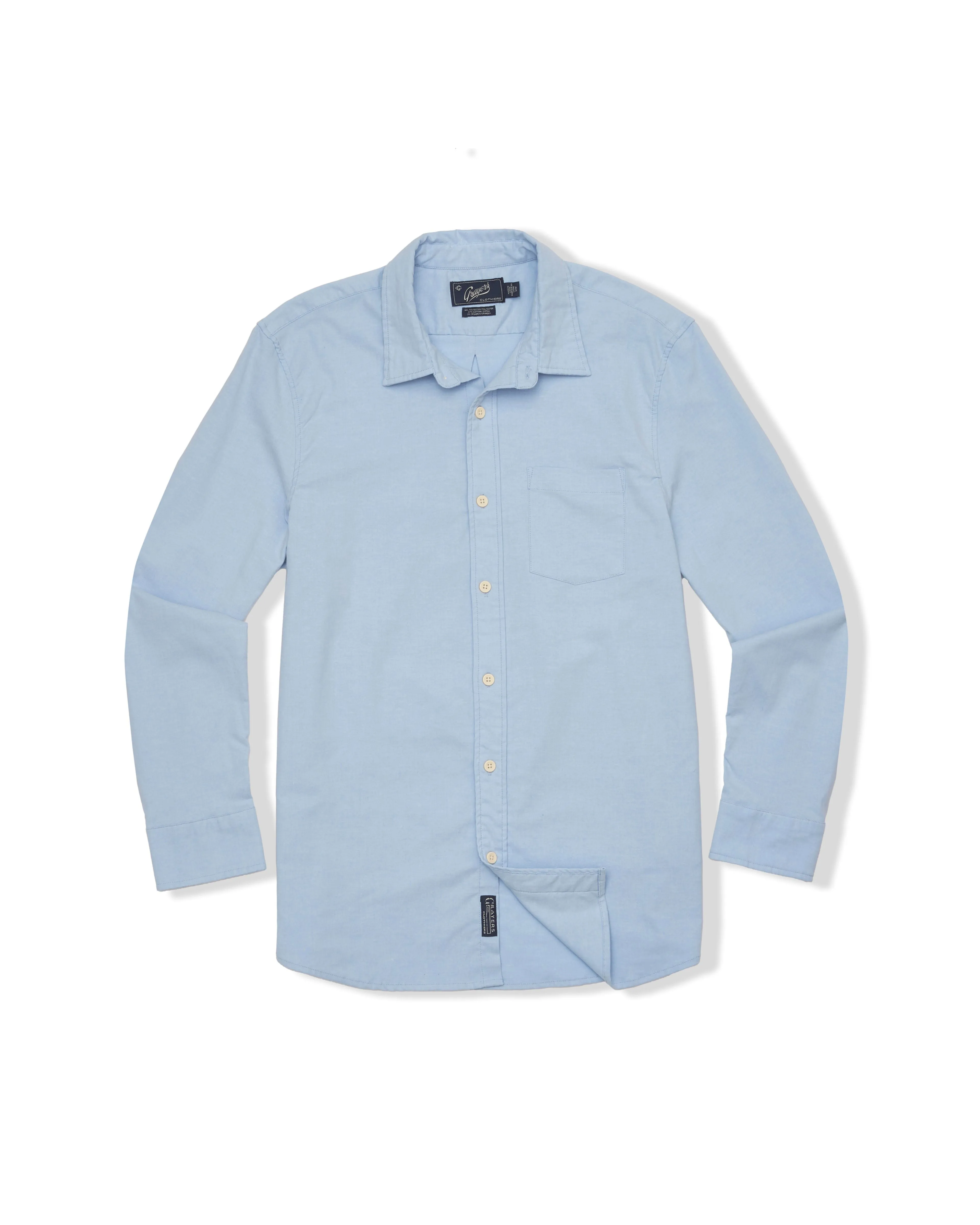 Stylish Casual City Smart Charles Stretch Oxford Shirt - Light Blue