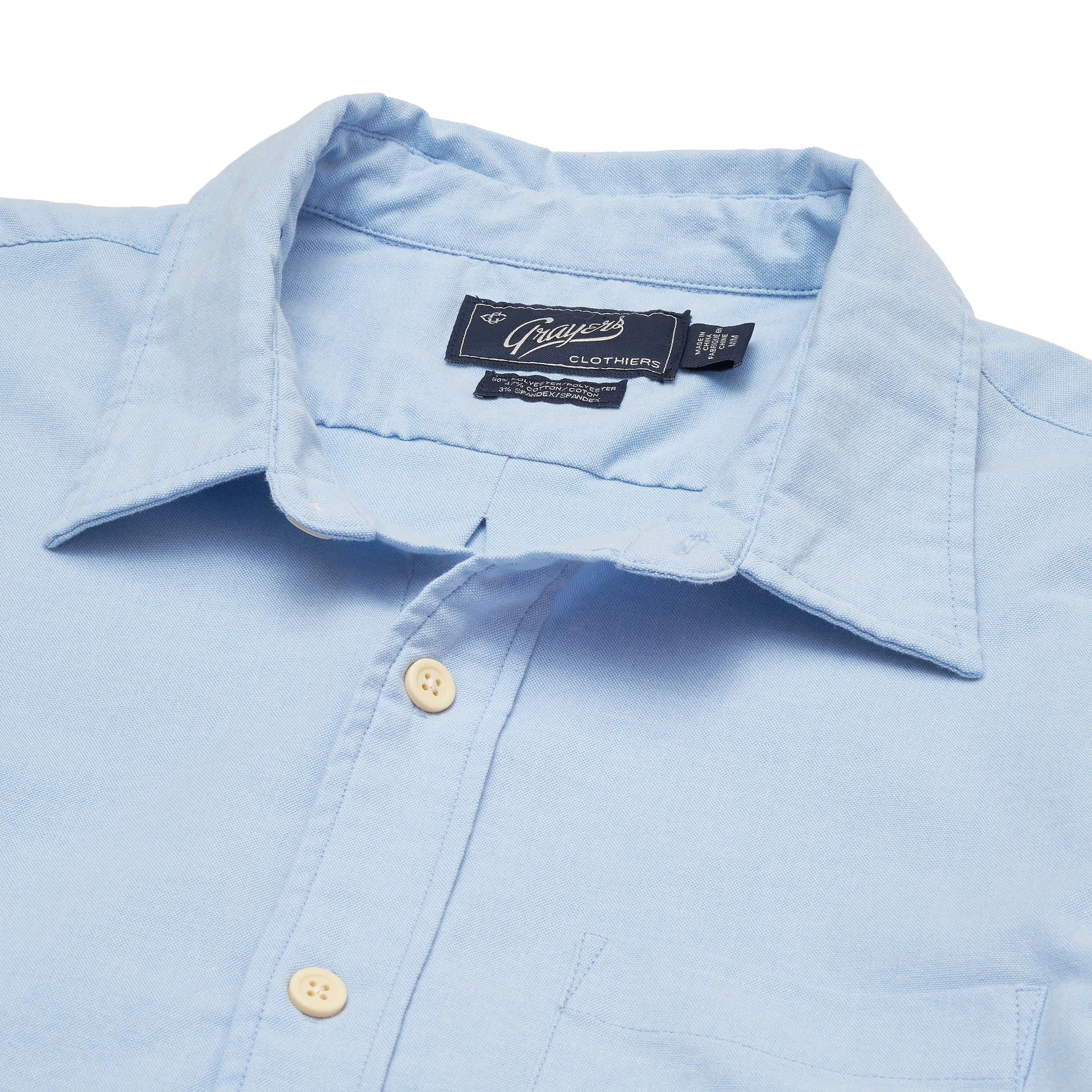 Charles Stretch Oxford Shirt - Light Blue baby shower Outdoor Smart