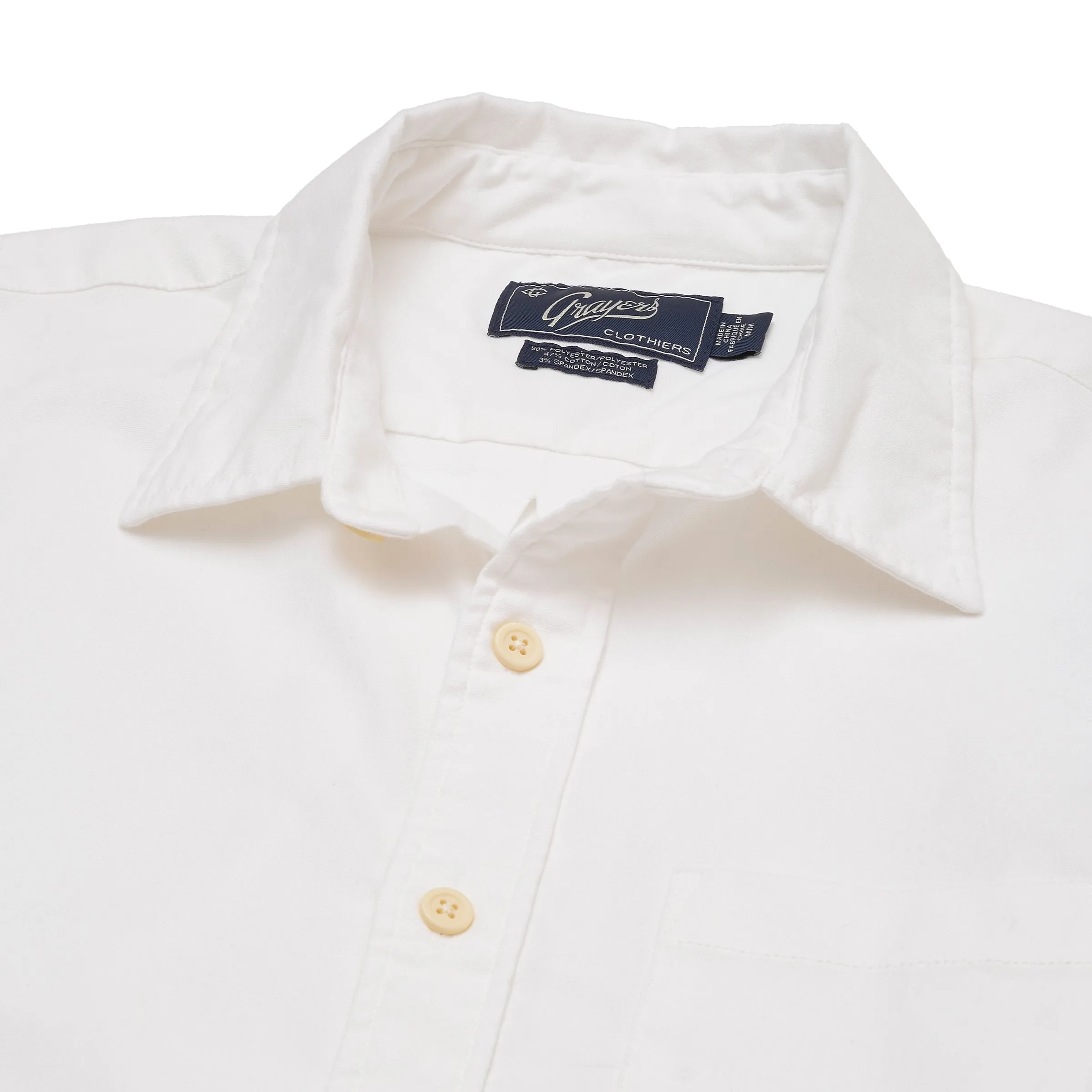 Comfortable and Chic Charles Stretch Oxford Shirt - White