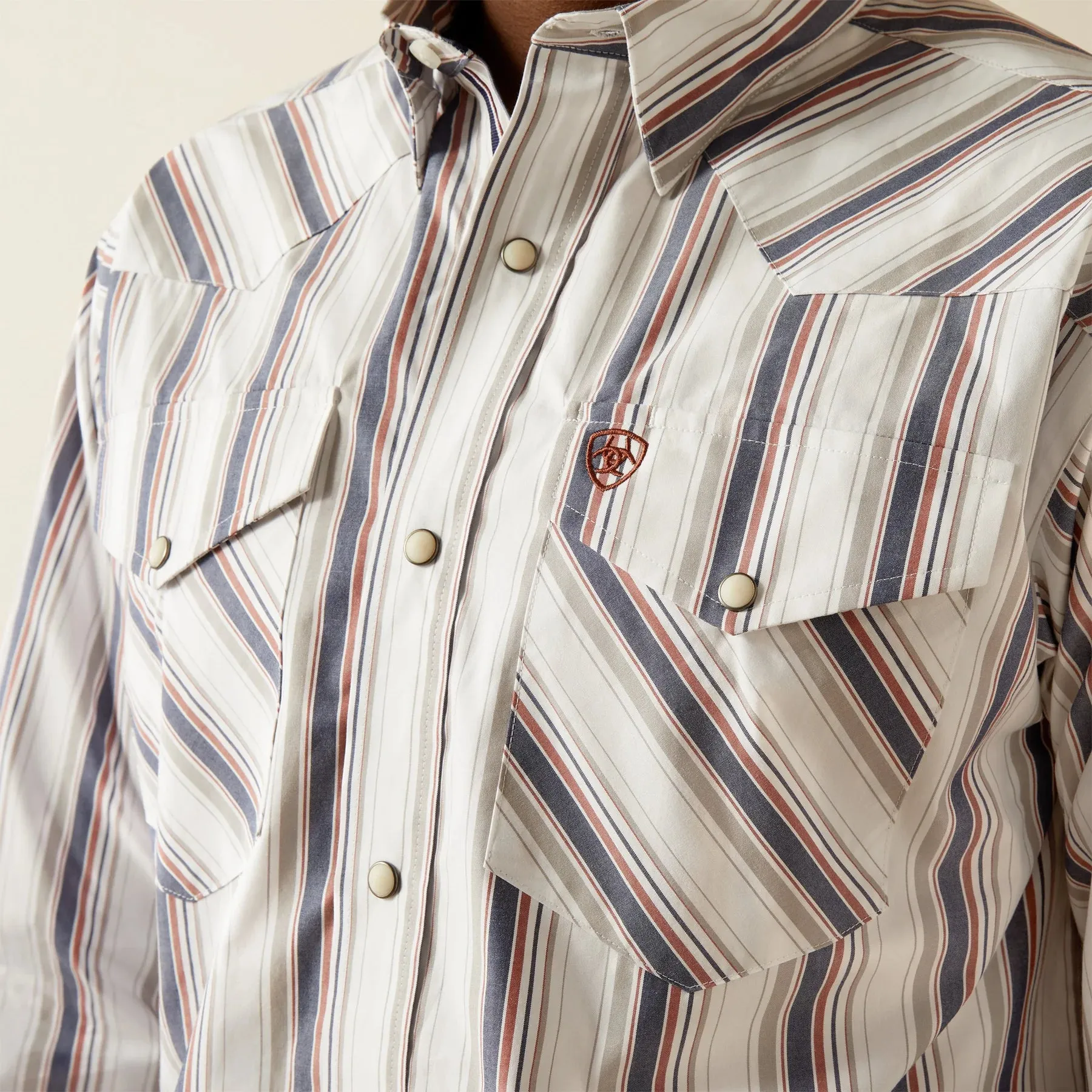 Ariat Men's L/S Pro Series Warrick Classic Fit Western Snap Shirt in White Comfort and Breathable Affordable accessibility