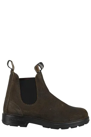 Water-Repellent Suede Ankle Boot In Dark Olive Ergonomic Design