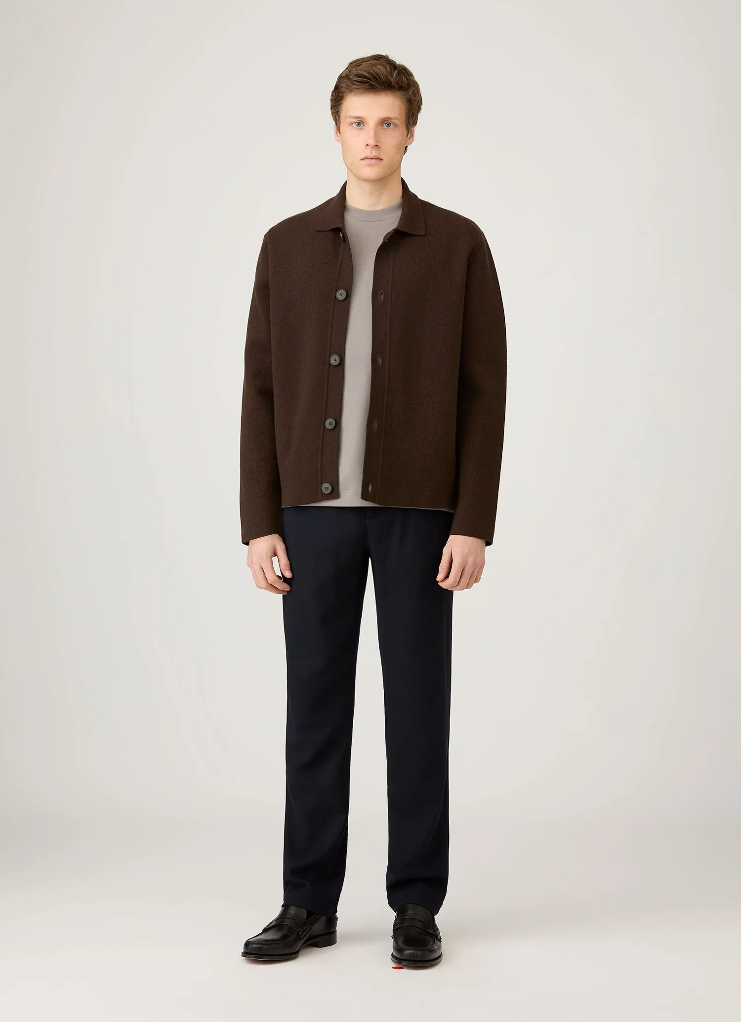 Men's Long Sleeve Heavyweight T-shirt in Iron Grey Thermoregulating Fabric Perfect for Travel