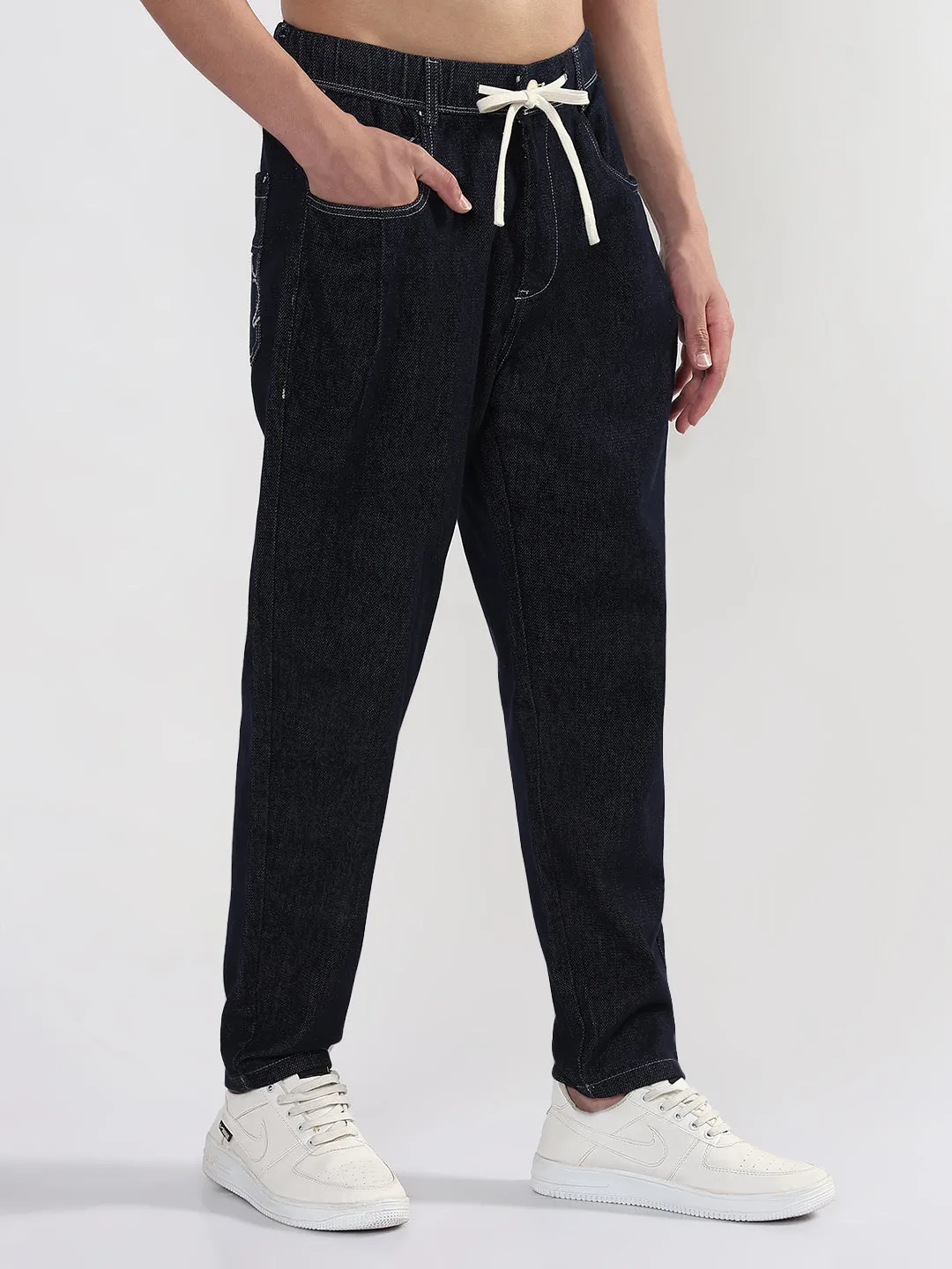 Men's Navy Blue Straight Fit Jeans Lifestyle Ready