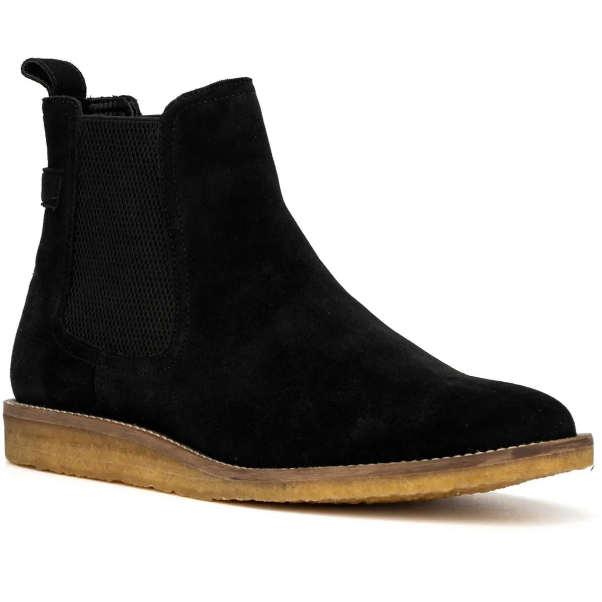 Mens Suede Round Toe Chelsea Boots Reliable