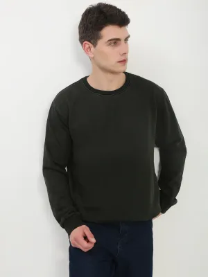 Urban Bold Men's Olive Solid Sweatshirt