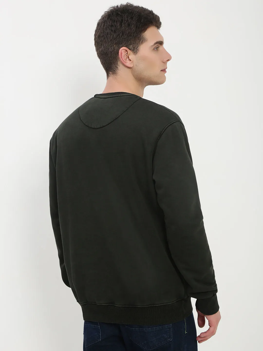 Performance Ready solo wear Men's Olive Solid Sweatshirt