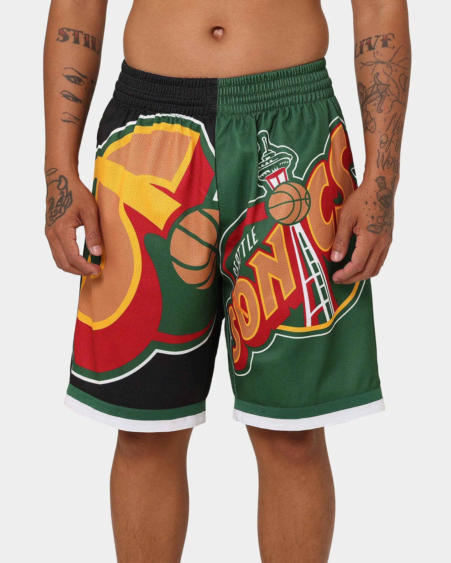 Everyday Basic Mitchell & Ness Seattle Supersonics Big Face Shorts 5.0 Black