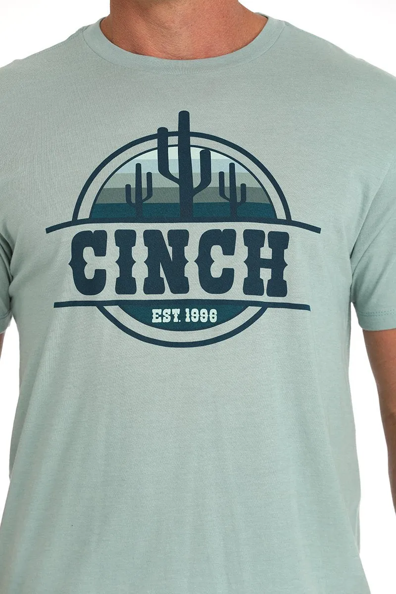 Stylish and Fun Cinch Men's Cacti Graphic Logo T-Shirt in Green
