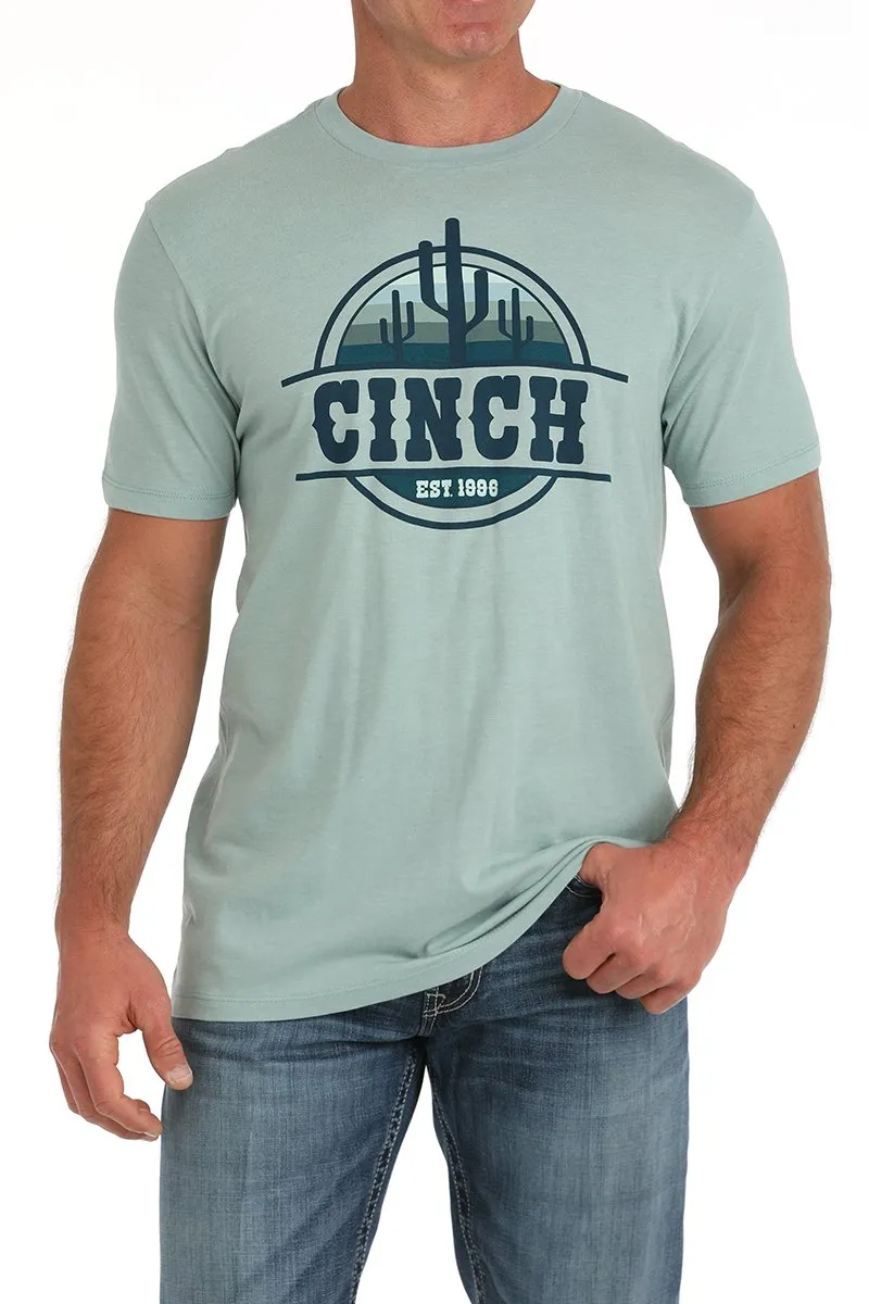 Cinch Men's Cacti Graphic Logo T-Shirt in Green Casual Comfort Design