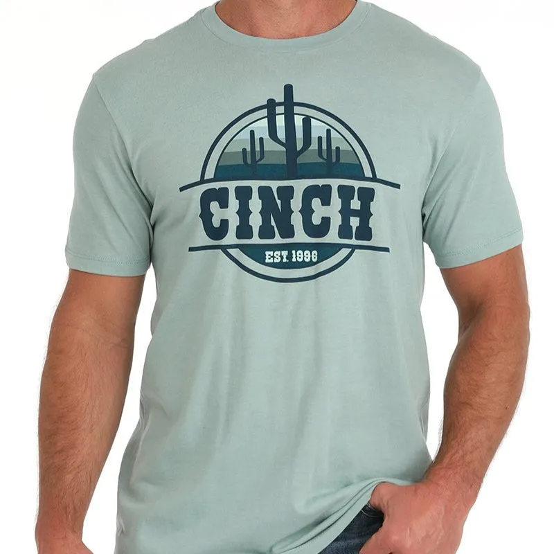 Cinch Men's Cacti Graphic Logo T-Shirt in Green Perfect For Relaxing Chilly Comfort