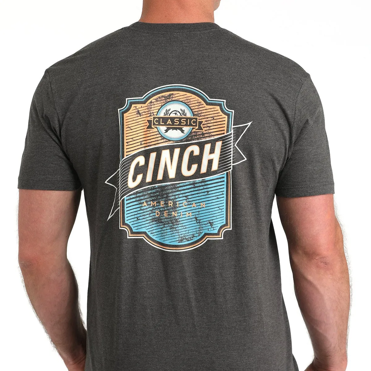 Relaxed Smart Comfy Fit Cinch Men's Cinch American Denim Classic Graphic Tee in Grey