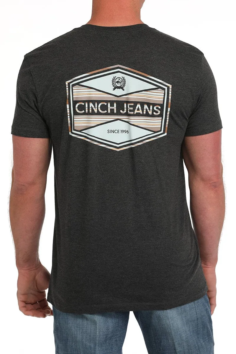 Cinch Men's Cinch Jeans Graphic Logo T-Shirt in Black Striped modernity Soft Material