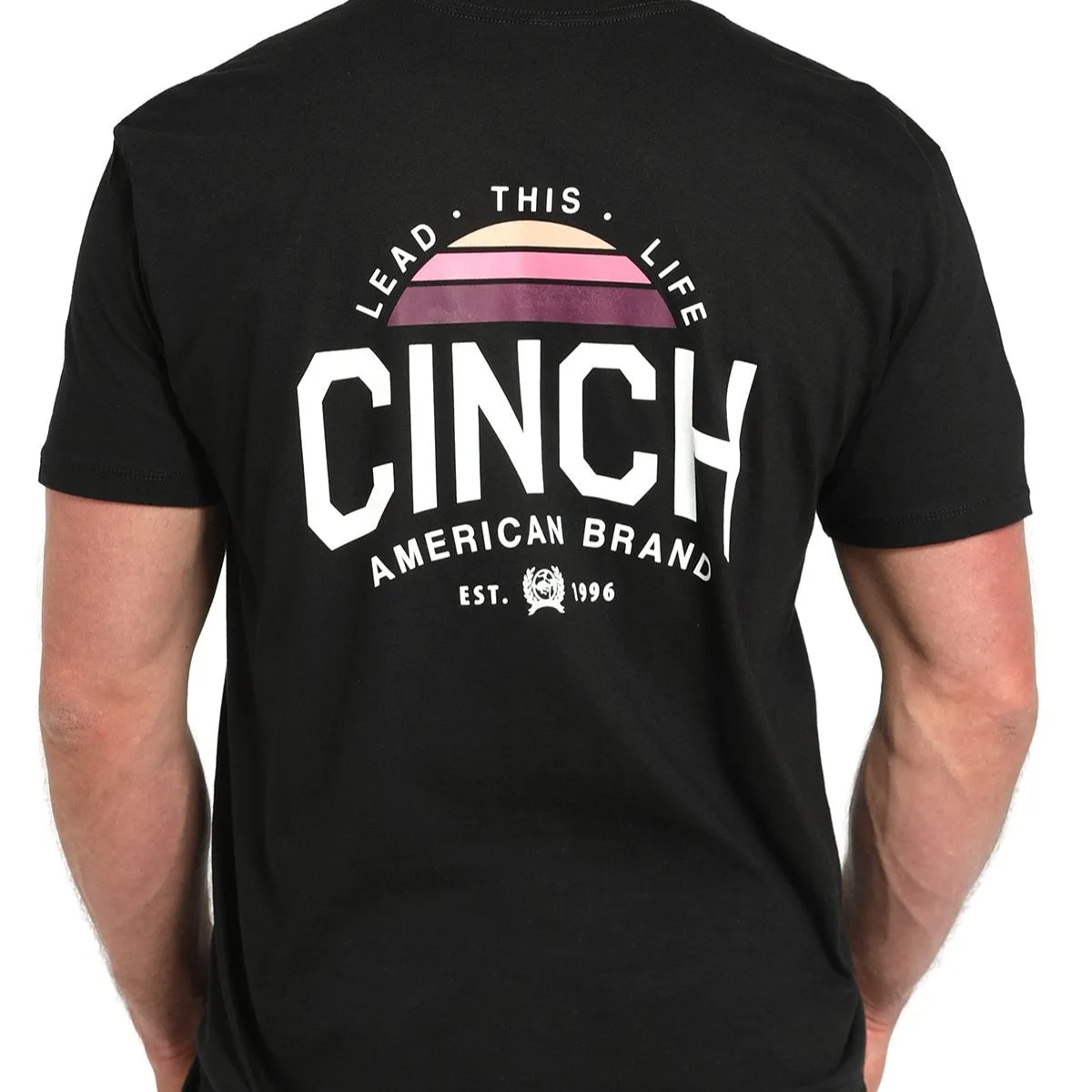 Cinch Men's Cinch Jeans Lead This Life Graphic T-Shirt in Black Cozy Fit Design