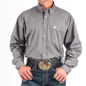 Cinch Men's Classic Fit Solid Gray Western Shirt WrinkleResistant Texture