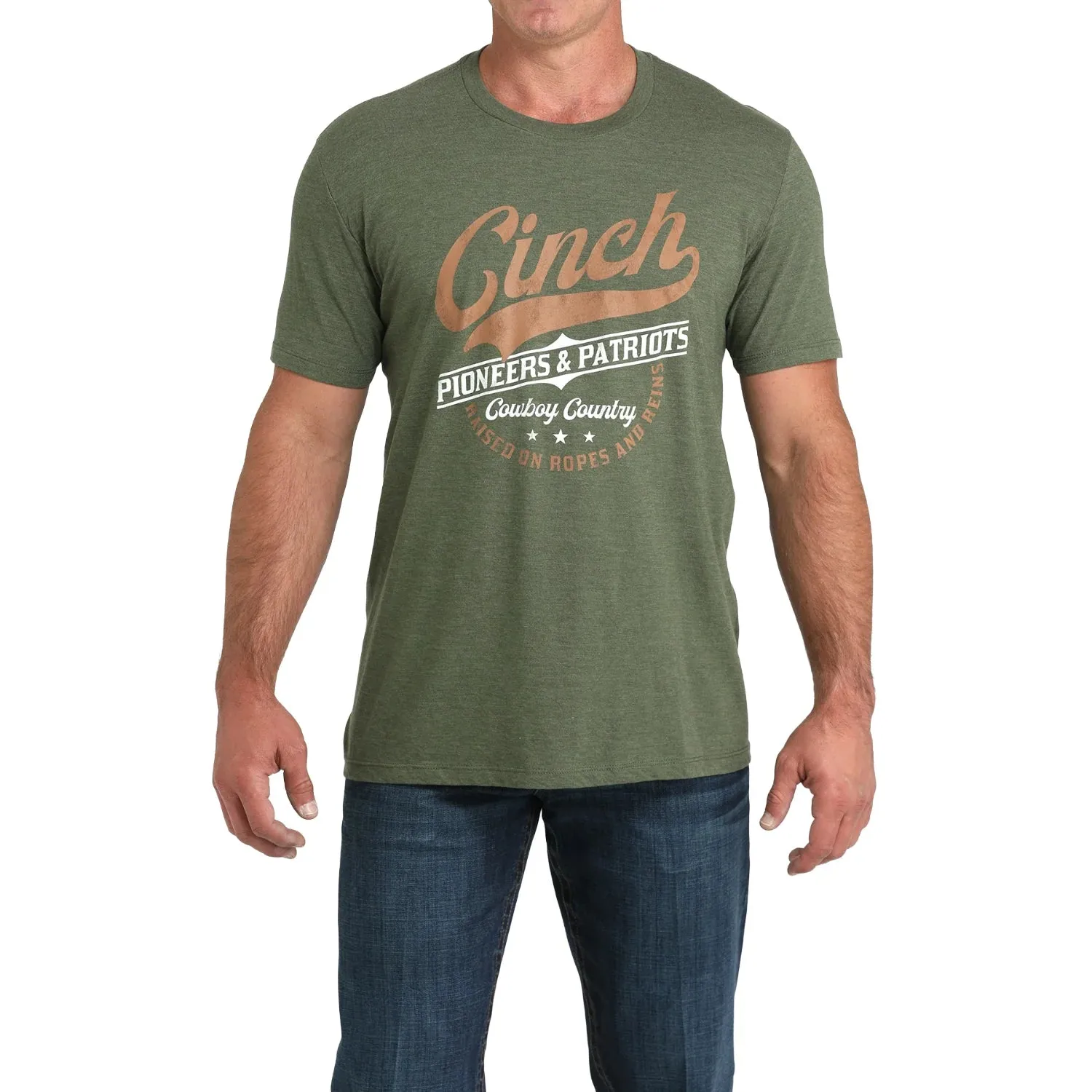 Cinch Men's Cowboy Country Graphic T-Shirt in Olive Green Soft & Smooth