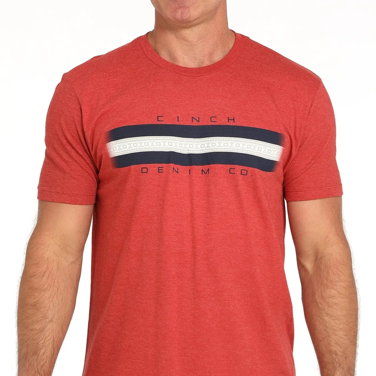 Chill Style Unisex versatility Cinch Men's Denim Co Graphic Logo T-Shirt in Red