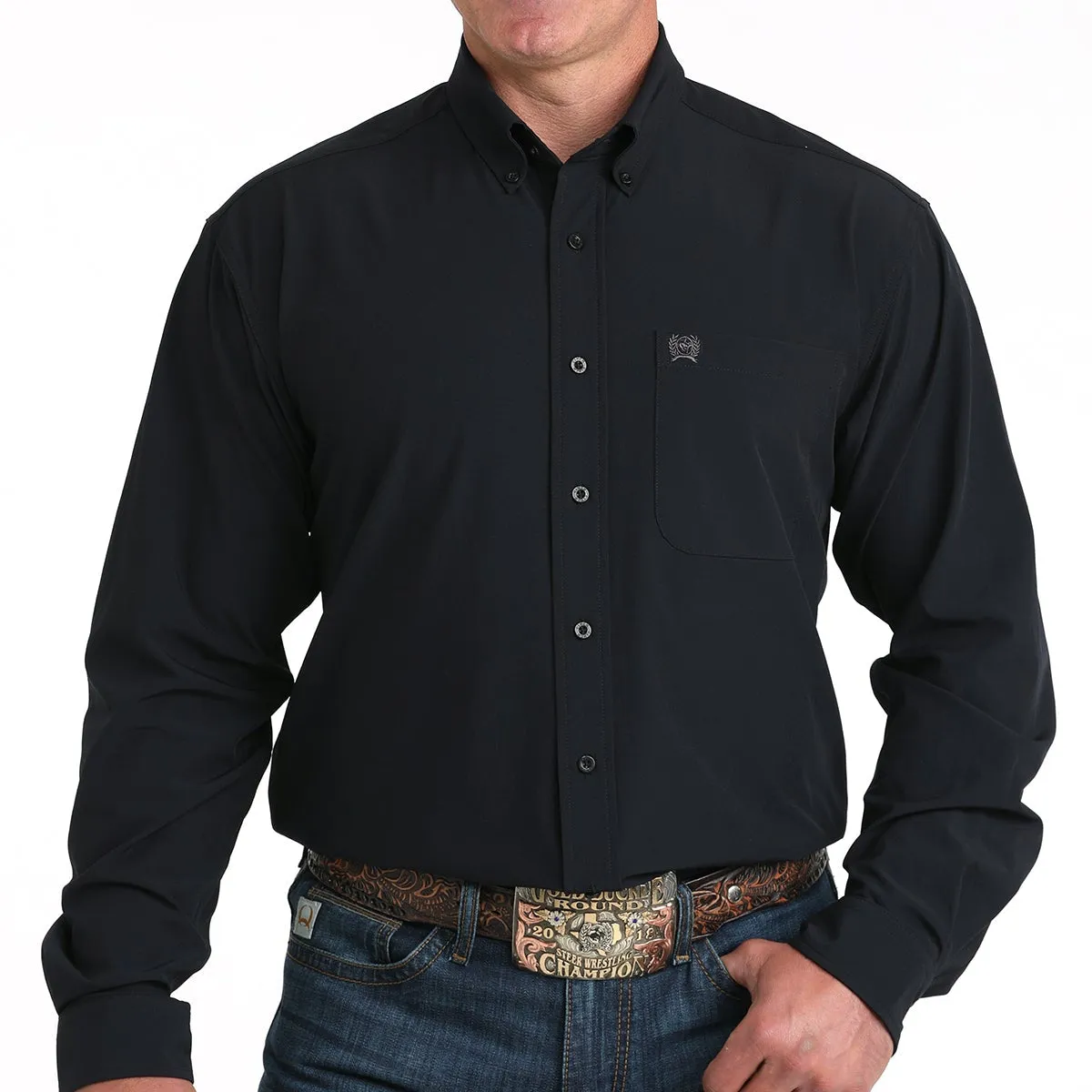 Sleeveless freedom Perfect Layering Cinch Men's L/S Classic Fit Arenaflex Button Up Western Shirt in Black