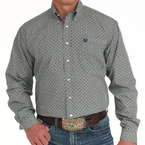 Cinch Men's L/S Classic Fit Medallion Western Button Down Shirt in Cream Comfy Comfort