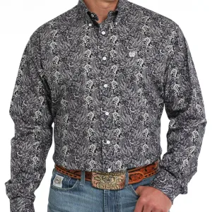 Pocket Reinforcement Cinch Men's L/S Classic Fit Paisley Western Button Down Shirt in Multi