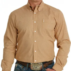 Soft Layers Cinch Men's L/S Modern Fit Brown Vertical Geometric Western Button Down Shirt
